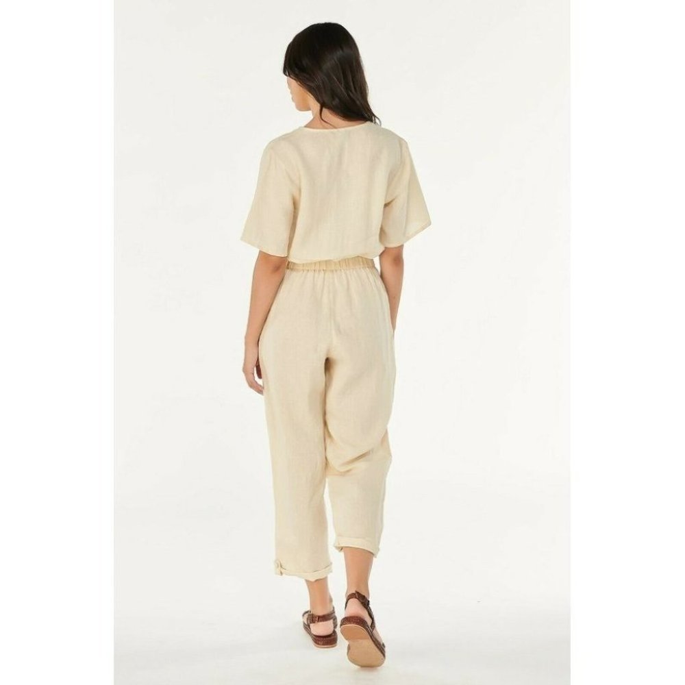 Tigerlily BNWT 100% Linen Ess Zuzela Women's Jumpsuit Size 12 RRP $250 - Picture 2 of 12
